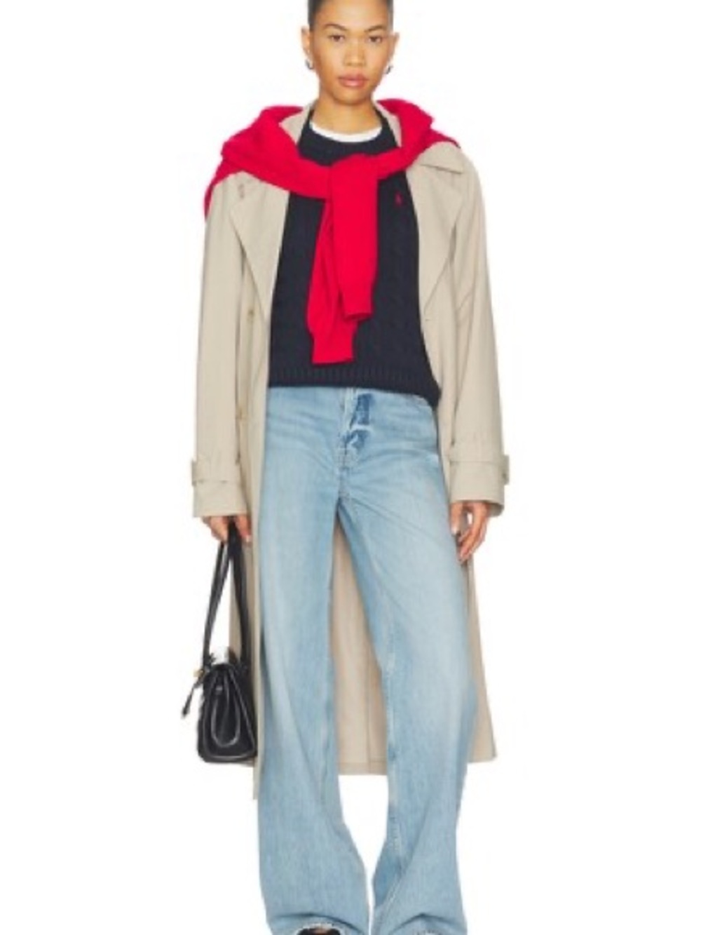 Polo by Ralph Lauren Navy Cable-Knit Crewneck Sweater with Red Pony - Picture 4 of 7